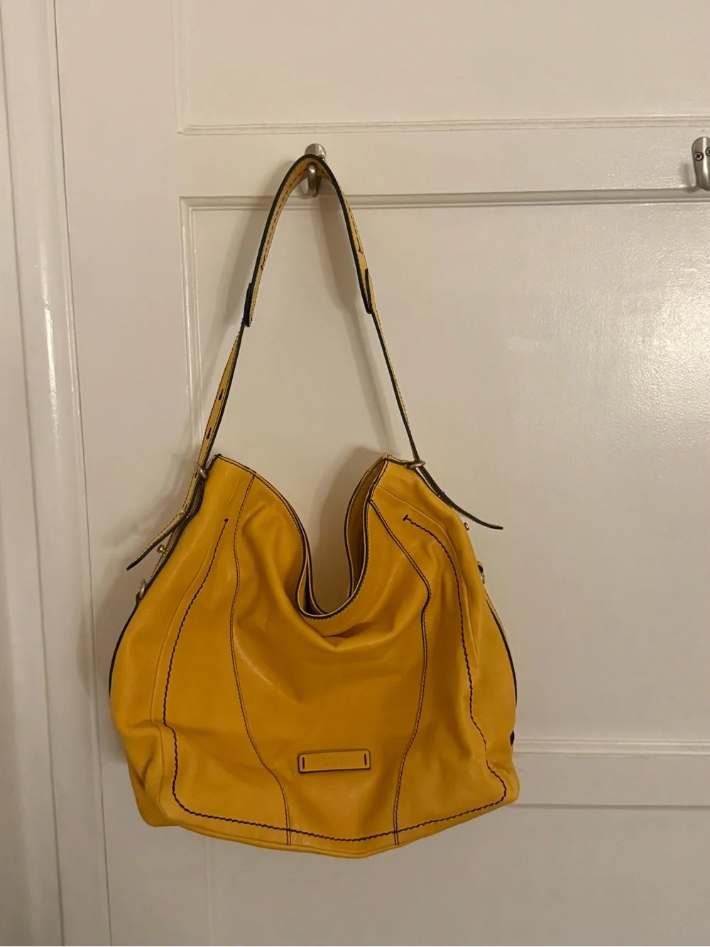 Designer Yellow Leather Shoulder Bag
